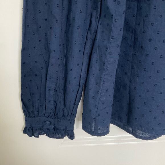 Loft Swiss Dot Long Sleeve Peasant Top Size Small - Picture 4 of 5